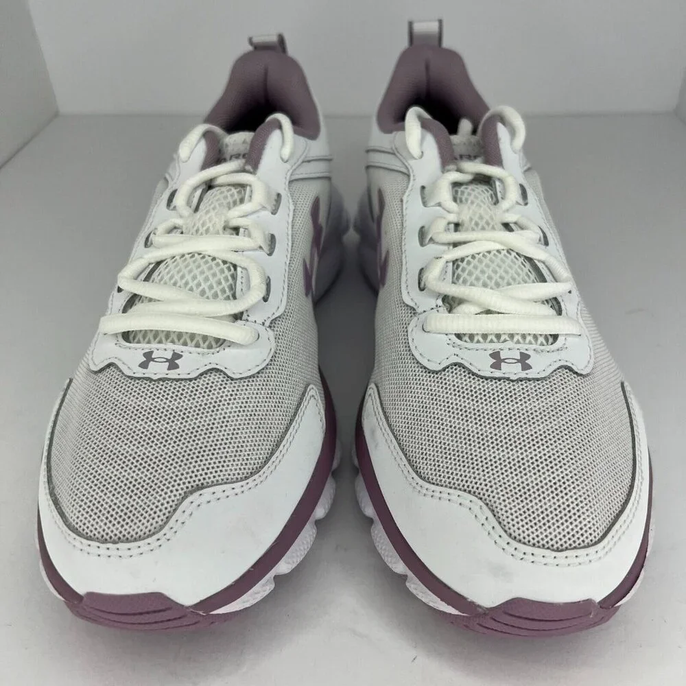 Under Armour Womens White Charged Assert 9 Lace Up Size 8.5 Running Shoes